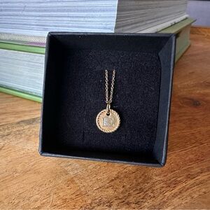 David Yurman Initial Charm Necklace
18K Yellow Gold with Diamond E
